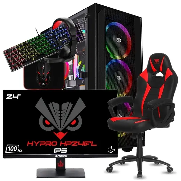 SETUP GAMER R3 3200G-VEGA 8/16Go + HP24IFL + FIGHTER + HPG200