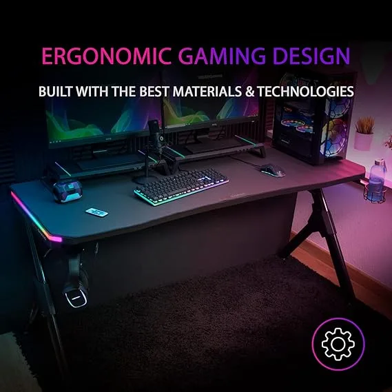 Bureau Gaming RGB – Mars Gaming MGDXLRGB – NOIR | Prix Maroc - vue 2