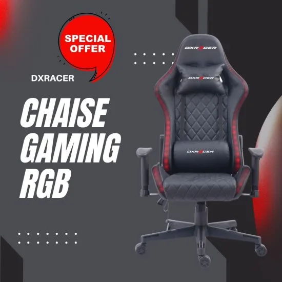 Chaise Gamer DxRacer RGB – DXR6 - vue 2