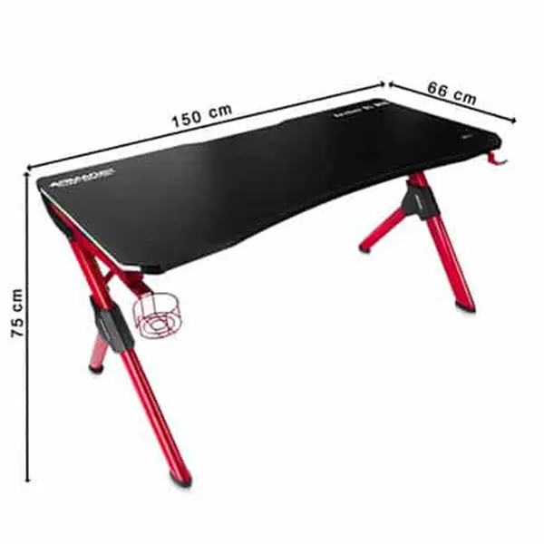 Bureau Gamer ArmadaX Archer B1 RGB 150cm Rouge - vue 2